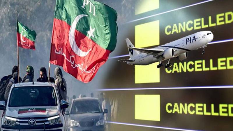اسلام آباد میں احتجاج کی وجہ سے 5 پروازیں منسوخ، 28 پروازیں تاخیر کا شکار