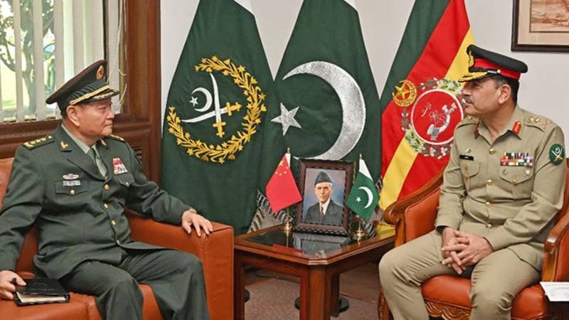 آرمی چیف جنرل عاصم منیر سے چینی سینٹرل ملٹری کمیشن کے وائس چیئرمین کی ملاقات