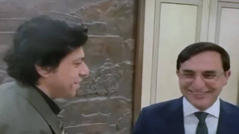 بیرسٹر گوہر علی خان اور فیصل واوڈا کی پارلیمنٹ ہاؤس میں ملاقات