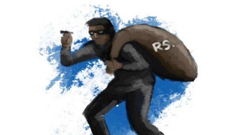 پبی: ڈاکوؤں کی بینک لوٹ کر ایک کروڑ روپے اور سونا لے اُڑنے کی واردات