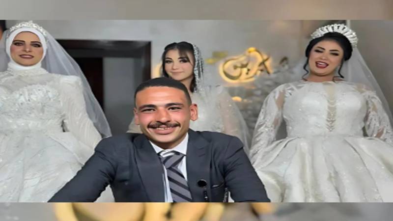 مصر: ایک دلہا اور تین دلہنوں کی انوکھی شادی