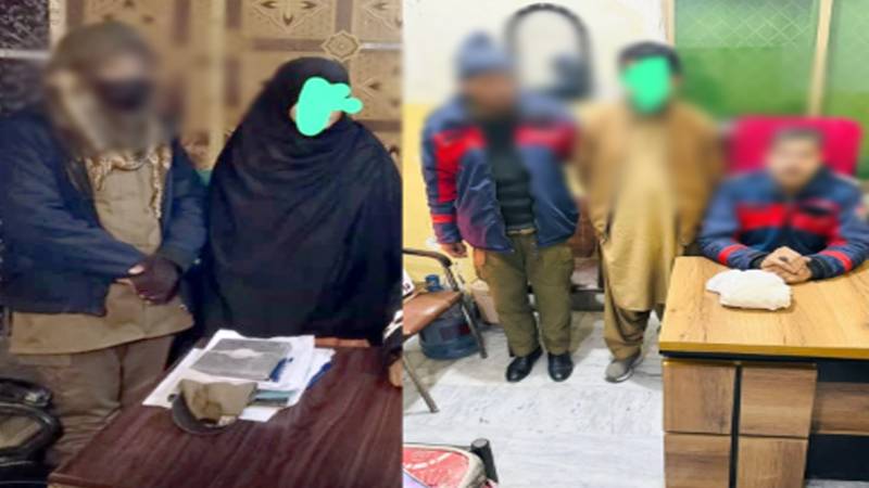 لاہور: منشیات فروش میاں بیوی بن کر گرفتار، لاکھوں کی ہیروئن برآمد