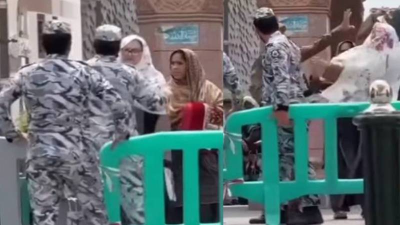 مدینہ منورہ: خاتون کے تھپڑ کے بدلے پولیس اہلکار کا تشدد