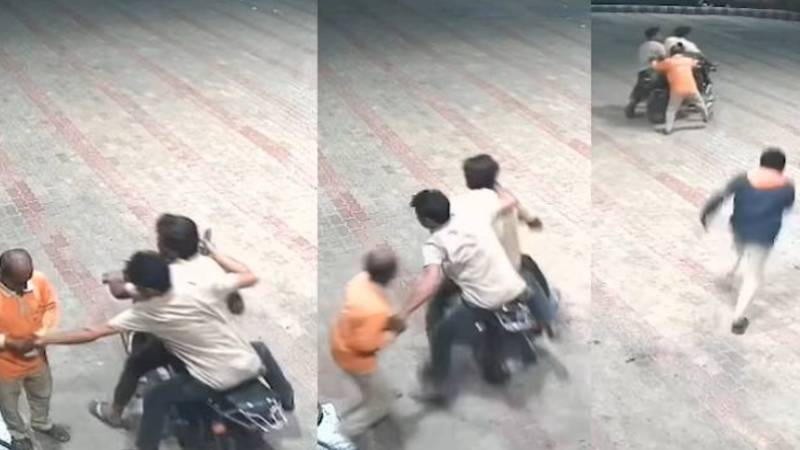 پیٹرول پمپ سیل مین سے پیسے چھیننے کی کوشش ناکام، ملزمان کی پٹائی کی ویڈیو وائرل