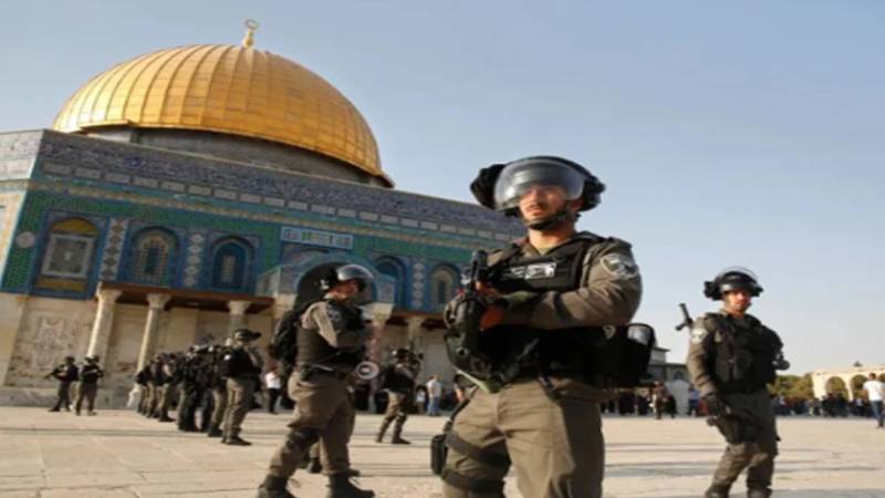 قابض اسرائیلی آبادکاروں کا ایک بار پھر مسجد اقصیٰ پر دھاوا