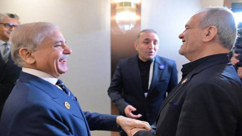 ای سی او سربراہی اجلاس: وزیرِاعظم شہباز شریف اور ایرانی صدر مسعود پیزشکیان کی ملاقات، پاک ایران تعلقات اور علاقائی صورتحال پر تبادلہ خیال