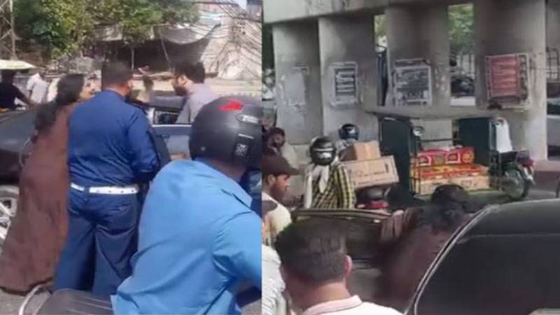 دھرمپورہ میں ٹریفک حادثے کے بعد کار سوار خاتون کی شہری پر بدکلامی اور تشدد، ویڈیو وائرل