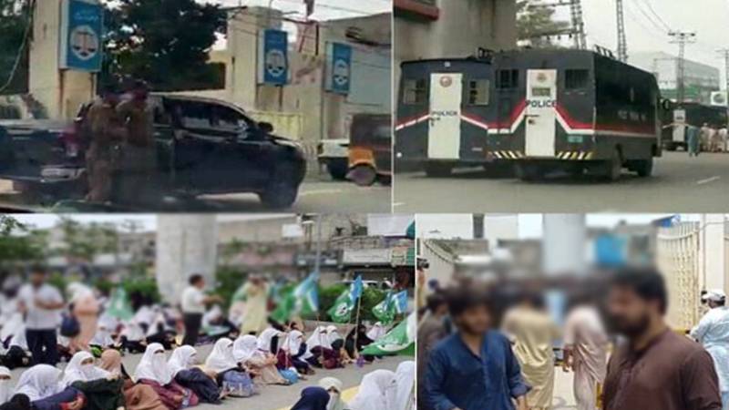لانگ مارچ کی کال پر منصورہ میں کشیدگی، جماعت اسلامی کارکن اور پولیس آمنے سامنے