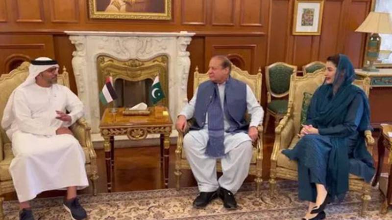 نواز شریف اور مریم نواز سے یو اے ای کے سفیر کی ملاقات، باہمی تعلقات نئی بلندیوں پر لے جانے کا عزم 