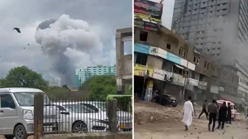 کراچی کے ایم اے جناح روڈ پر پٹاخوں کے گودام میں دھماکا، 25 افراد زخمی