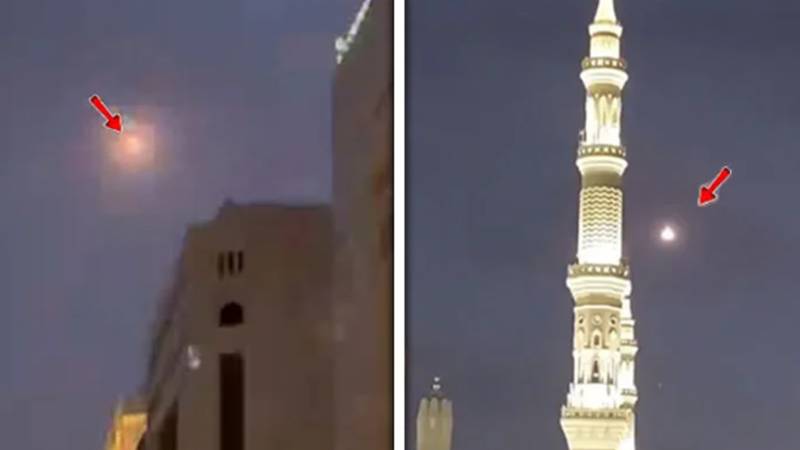 مدینہ منورہ: مسجد نبویﷺ کے آسمان پر شعلہ، سوشل میڈیا پر ویڈیو وائرل