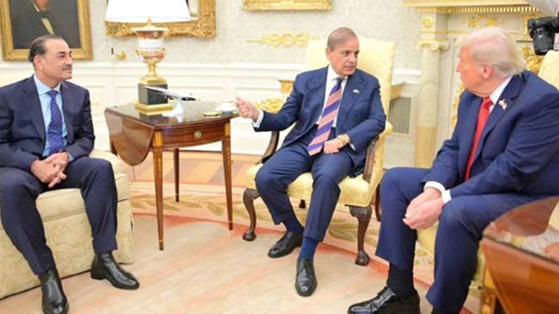 وزیراعظم شہباز شریف اور صدر ٹرمپ کی ملاقات، خطے میں امن کی کوششوں پر گفتگو