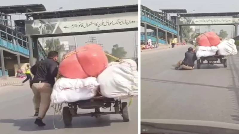 پولیس اہلکار کا ہیرو بننے کا نتیجہ، گاڑی سے لٹک کر سڑک پر گھسیٹے جانے کی ویڈیو وائرل