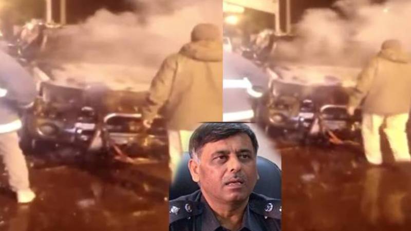سابق ایس ایس پی ملیر راؤ انوار کی گاڑی میں اچانک آگ، حادثہ پیش آیا