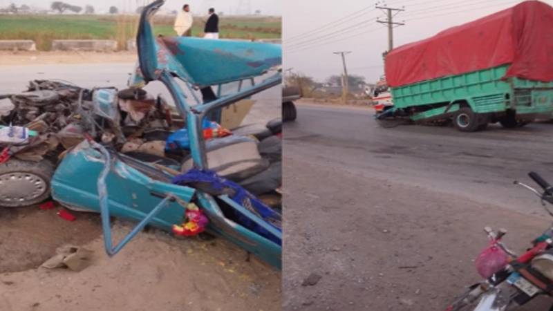 راولپنڈی: چک بیلی روڈ پر مزدا ٹرک، کار اور موٹر سائیکل کے تصادم میں خاتون جاں بحق، 2 زخمی
