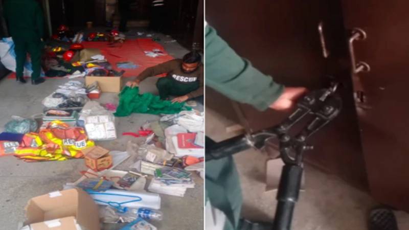 راولپنڈی: چاندنی چوک اسٹیشن میں ریسکیو 1122 کے لاکرز توڑ کر قیمتی سامان نذر آتش