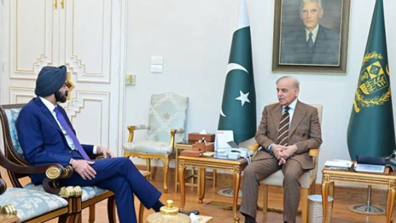 وزیرِ اعظم شہباز شریف اور عالمی بینک کے صدر اجے بنگا کی ملاقات، اقتصادی ترقی میں تعاون پر تبادلہ خیال