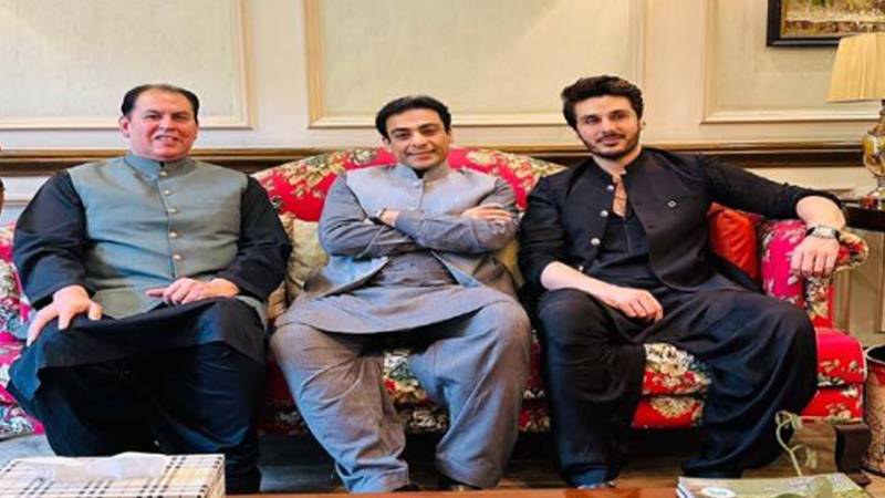 حمزہ شہباز شریف سے سینئر کالم نویس توفیق بٹ اور اداکار احسن خان کی ملاقات