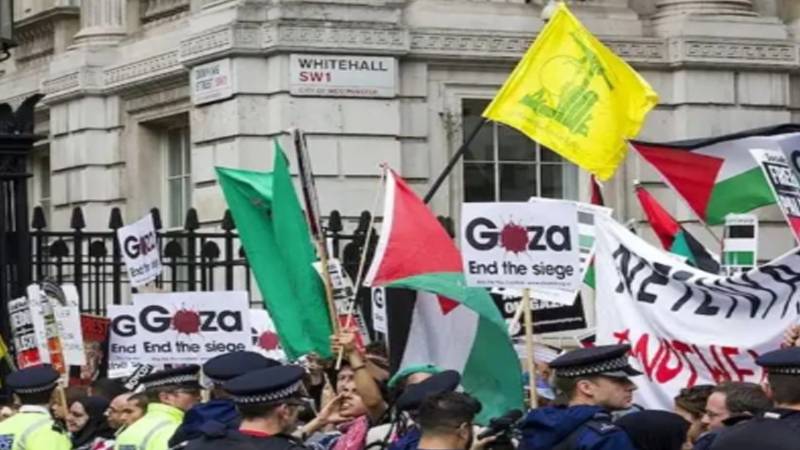 لندن میں فلسطین کے حق میں احتجاج، پولیس نے 500 سے زائد مظاہرین کو گرفتار کر لیا
