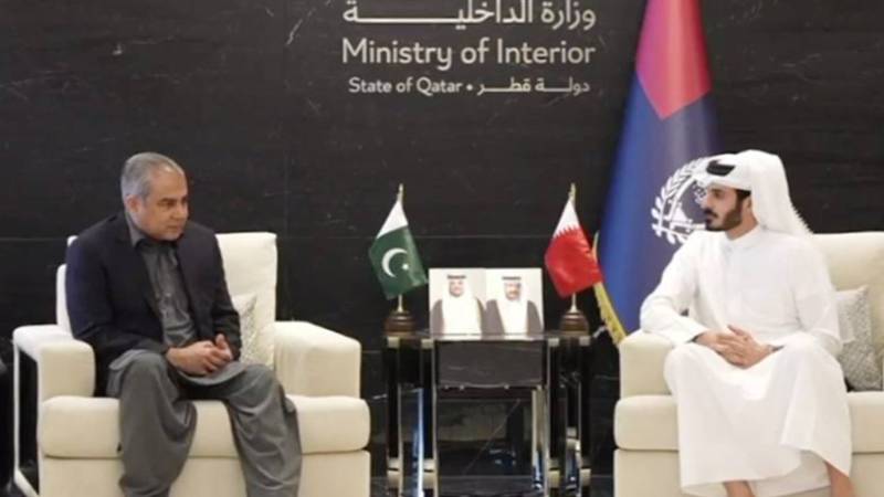 محسن نقوی کی قطری وزیر داخلہ سے ملاقات، سکیورٹی تعاون مزید مضبوط بنانے پر اتفاق