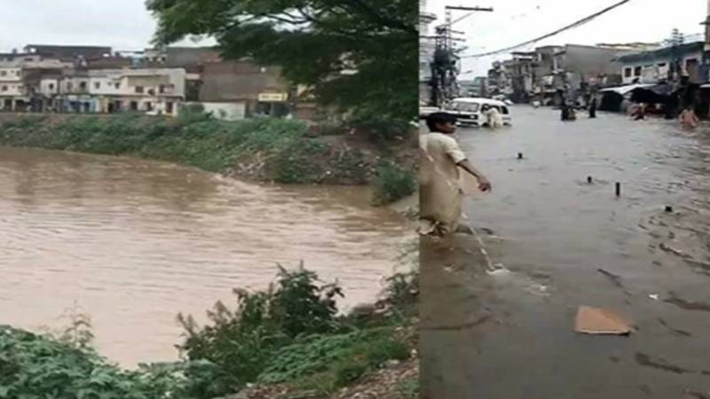 راولپنڈی میں موسلادھار بارش، نالہ لئی میں پانی خطرناک سطح تک پہنچ گیا، الرٹ جاری