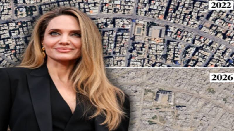 انجلینا جولی نے غزہ کی تباہی کی سیٹلائٹ تصاویر شیئر کردیں
