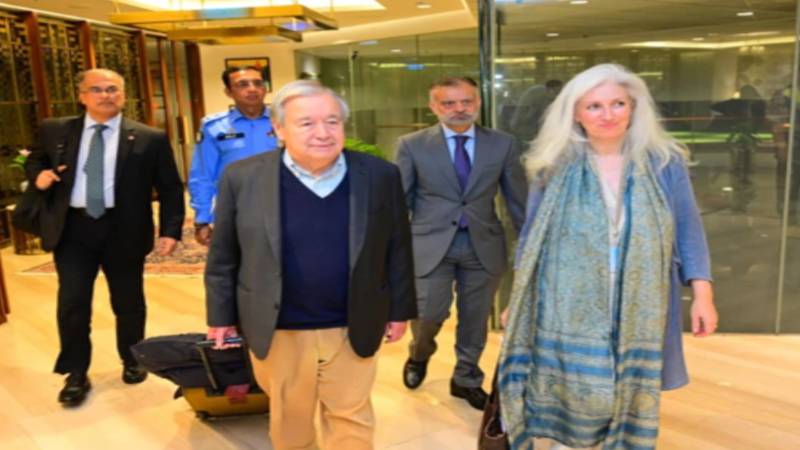 اقوام متحدہ کے سیکریٹری جنرل انتونیو گوتریس پاکستان پہنچ گئے، اعلیٰ قیادت سے ملاقاتیں شیڈول