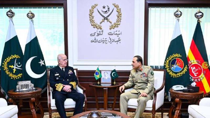 برازیلی مسلح افواج کے جوائنٹ چیفس آف اسٹاف کے وفد کی فیلڈ مارشل عاصم منیر سے ملاقات 