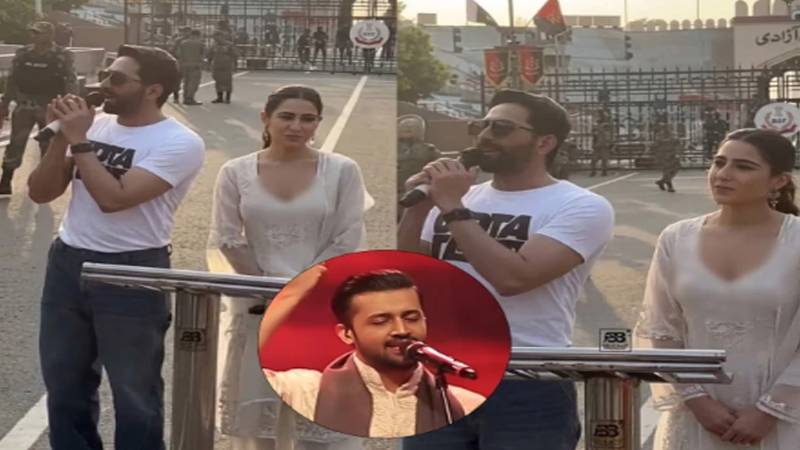 واہگہ بارڈر پر عاطف اسلم کی ’تاجدارِ حرم‘ کی گونج، آیوشمان اور سارہ کی ویڈیو وائرل