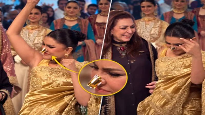 فیشن شو میں عفت عمر کے ساتھ دلچسپ واقعہ، سوشل میڈیا پر ٹرولنگ کا سامنا